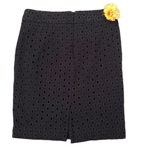 J Crew navy blue pencil skirt with circle cuts 6